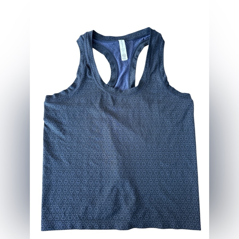 Athleta Navy Textured Racerback Tank Top